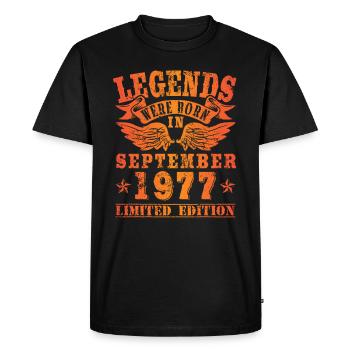 Legends were born in September 1977 Birthday - Men's Premium Organic T-Shirt - black - Front - Nico (187cm)