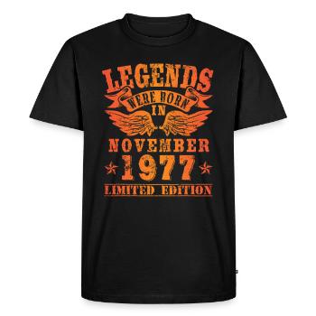 Legends were born in November 1977 Birthday - Men's Premium Organic T-Shirt - black - Front - Nico (187cm)