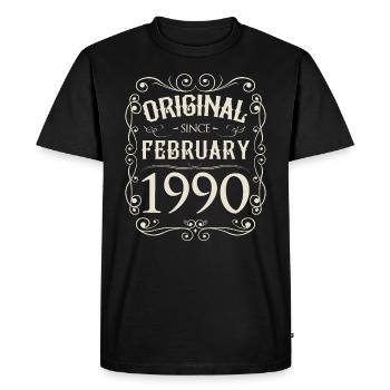 Vintage - Original depuis février 1990 Anniversaire - T-shirt Premium bio Homme - noir - Devant - Nico (187cm)
