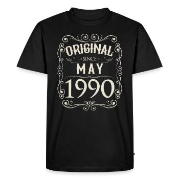 Vintage - Original depuis mai 1990 Anniversaire - T-shirt Premium bio Homme - noir - Devant - Nico (187cm)