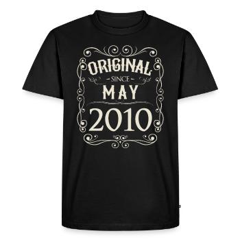 Millésime - Original depuis mai 2010 Anniversaire - T-shirt Premium bio Homme - noir - Devant - Nico (187cm)