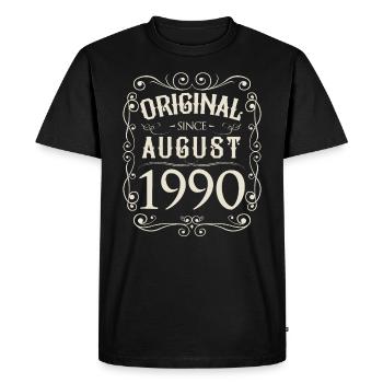 Vintage - Original depuis août 1990 Anniversaire - T-shirt Premium bio Homme - noir - Devant - Nico (187cm)