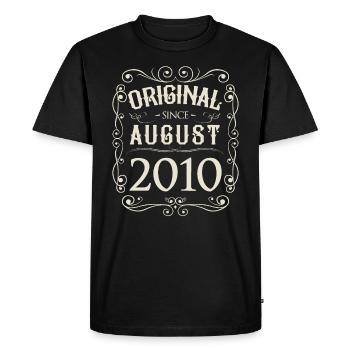 Millésime - Original depuis août 2010 Anniversaire - T-shirt Premium bio Homme - noir - Devant - Nico (187cm)