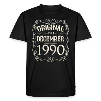 Vintage - Original depuis décembre 1990 Anniversaire - T-shirt Premium bio Homme - noir - Devant - Nico (187cm)