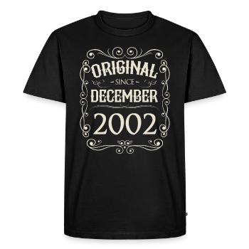 Millésime - Original depuis Décembre 2002 Anniversaire - T-shirt Premium bio Homme - noir - Devant - Nico (187cm)