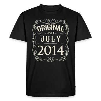 Vintage - Original depuis l'anniversaire de juillet 2014 - T-shirt Premium bio Homme - noir - Devant - Nico (187cm)