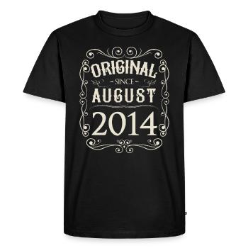 Vintage - Original depuis l'anniversaire d'août 2014 - T-shirt Premium bio Homme - noir - Devant - Nico (187cm)