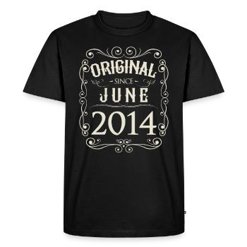 Vintage - Original depuis l'anniversaire de juin 2014 - T-shirt Premium bio Homme - noir - Devant - Nico (187cm)