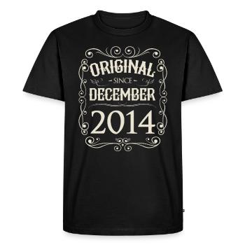 Vintage - Original depuis l'anniversaire de décembre 2014 - T-shirt Premium bio Homme - noir - Devant - Nico (187cm)