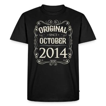 Vintage - Original depuis l'anniversaire d'octobre 2014 - T-shirt Premium bio Homme - noir - Devant - Nico (187cm)