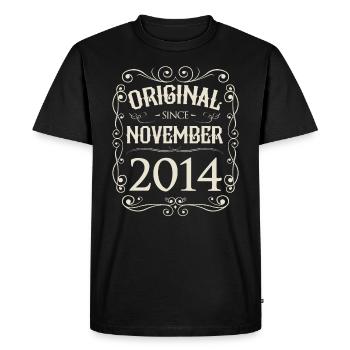 Vintage - Original depuis l'anniversaire de novembre 2014 - T-shirt Premium bio Homme - noir - Devant - Nico (187cm)