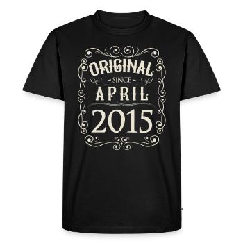 Vintage - Original depuis l'anniversaire d'avril 2015 - T-shirt Premium bio Homme - noir - Devant - Nico (187cm)