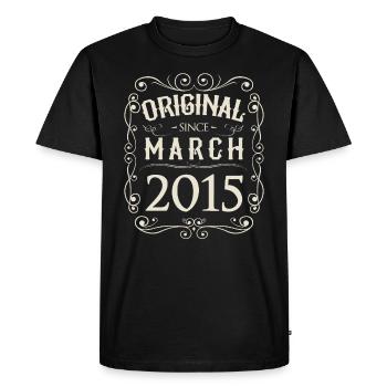 Vintage - Original depuis l'anniversaire de mars 2015 - T-shirt Premium bio Homme - noir - Devant - Nico (187cm)