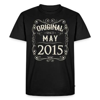 Vintage - Original depuis l'anniversaire de mai 2015 - T-shirt Premium bio Homme - noir - Devant - Nico (187cm)