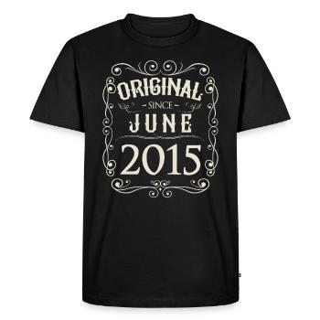 Vintage - Original depuis l'anniversaire de juin 2015 - T-shirt Premium bio Homme - noir - Devant - Nico (187cm)
