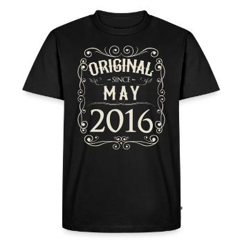 Millésime - Original depuis mai 2016 Anniversaire - T-shirt Premium bio Homme - noir - Devant - Nico (187cm)