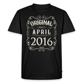 Millésime - Original depuis avril 2016 Anniversaire - T-shirt Premium bio Homme - noir - Devant - Nico (187cm)