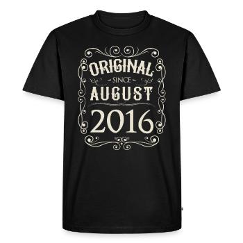 Millésime - Original depuis août 2016 Anniversaire - T-shirt Premium bio Homme - noir - Devant - Nico (187cm)