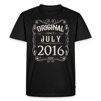 Millésime - Original depuis juillet 2016 Anniversaire - T-shirt Premium bio Homme - noir - Devant - Nico (187cm)
