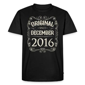 Vintage - Original depuis décembre 2016 Anniversaire - T-shirt Premium bio Homme - noir - Devant - Nico (187cm)