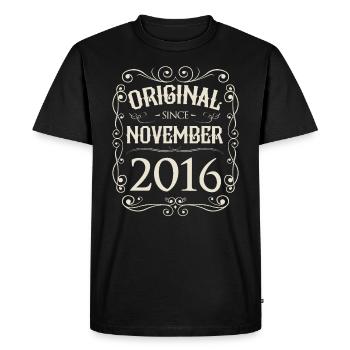 Millésime - Original depuis Novembre 2016 Anniversaire - T-shirt Premium bio Homme - noir - Devant - Nico (187cm)