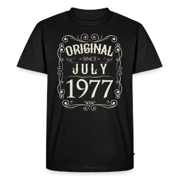 Vintage - Original depuis l'anniversaire de juillet 1977 - T-shirt Premium bio Homme - noir - Devant - Nico (187cm)