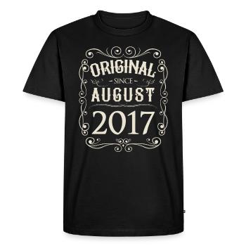 Vintage - Original depuis l'anniversaire d'août 2017 - T-shirt Premium bio Homme - noir - Devant - Nico (187cm)
