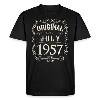 Vintage - Original depuis l'anniversaire de juillet 1957 - T-shirt Premium bio Homme - noir - Devant - Nico (187cm)