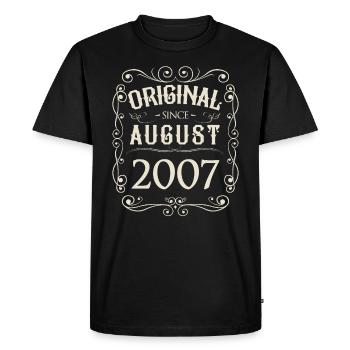 Vintage - Original depuis l'anniversaire d'août 2007 - T-shirt Premium bio Homme - noir - Devant - Nico (187cm)