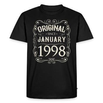 Vintage - Original depuis l'anniversaire de janvier 1998 - T-shirt Premium bio Homme - noir - Devant - Nico (187cm)