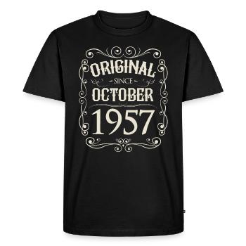 Vintage - Original depuis l'anniversaire d'octobre 1957 - T-shirt Premium bio Homme - noir - Devant - Nico (187cm)