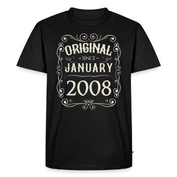 Vintage - Original depuis l'anniversaire de janvier 2008 - T-shirt Premium bio Homme - noir - Devant - Nico (187cm)