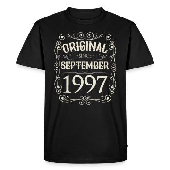 Vintage - Original depuis l'anniversaire de septembre 1997 - T-shirt Premium bio Homme - noir - Devant - Nico (187cm)