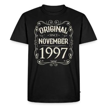 Vintage - Original depuis l'anniversaire de novembre 1997 - T-shirt Premium bio Homme - noir - Devant - Nico (187cm)