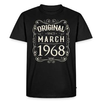 Vintage - Original depuis l'anniversaire de mars 1968 - T-shirt Premium bio Homme - noir - Devant - Nico (187cm)