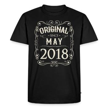 Vintage - Original depuis l'anniversaire de mai 2018 - T-shirt Premium bio Homme - noir - Devant - Nico (187cm)