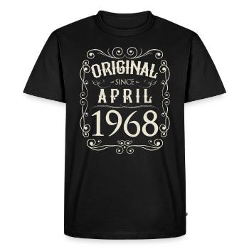Vintage - Original depuis l'anniversaire d'avril 1968 - T-shirt Premium bio Homme - noir - Devant - Nico (187cm)