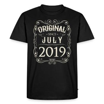 Vintage - Original since July 2019 Birthday - Men's Premium Organic T-Shirt - black - Front - Nico (187cm)