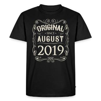 Vintage - Original since August 2019 Birthday - Men's Premium Organic T-Shirt - black - Front - Nico (187cm)