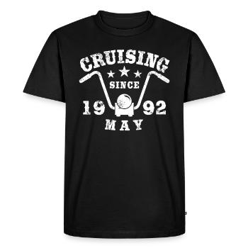 Cruising Biker Anniversaire Mai 1992 Moto - T-shirt Premium bio Homme - noir - Devant - Nico (187cm)