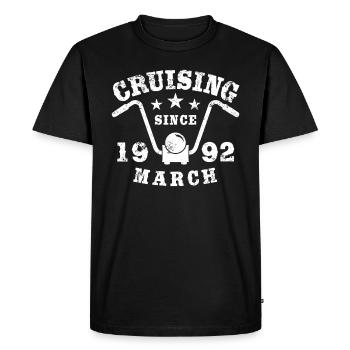 Cruising Biker Anniversaire Mars 1992 Moto - T-shirt Premium bio Homme - noir - Devant - Nico (187cm)