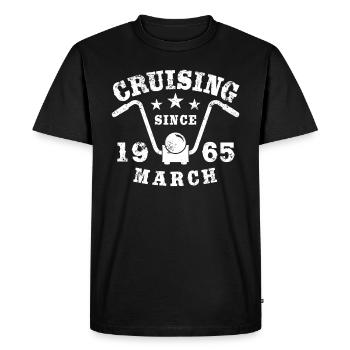 Cruising Biker Geburtstag März 1965 Motorrad - Männer Premium Bio T-Shirt - Schwarz - Vorne - Nico (187cm)