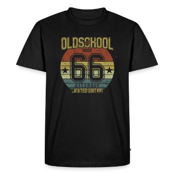 Décembre 1966 - Anniversaire en décembre Oldschool - T-shirt Premium bio Homme - noir - Devant - Nico (187cm)
