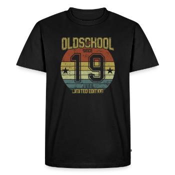 Juin 2019 - Anniversaire en juin Oldschool - T-shirt Premium bio Homme - noir - Devant - Nico (187cm)