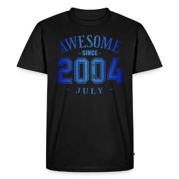 Juillet 2004 - Anniversaire en Juillet Génial - T-shirt Premium bio Homme - noir - Devant - Nico (187cm)
