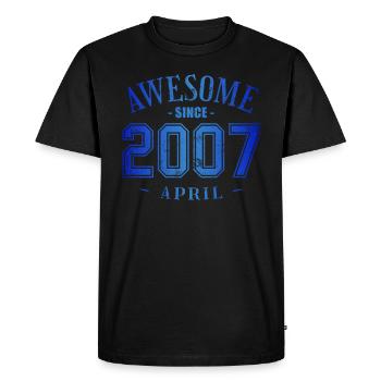 Avril 2007 - L’anniversaire d’avril est génial - T-shirt Premium bio Homme - noir - Devant - Nico (187cm)