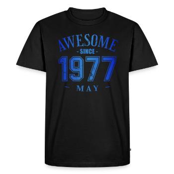 Mai 1977 - Anniversaire en mai Génial - T-shirt Premium bio Homme - noir - Devant - Nico (187cm)