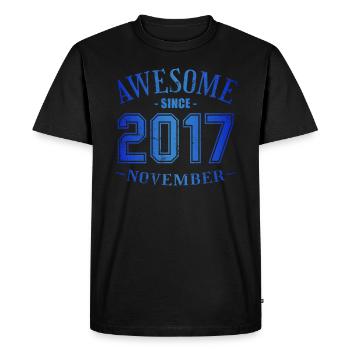 Novembre 2017 - Anniversaire en novembre Génial - T-shirt Premium bio Homme - noir - Devant - Nico (187cm)