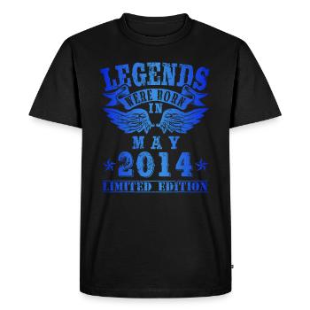 Legends were born in May 2014 Birthday - Men's Premium Organic T-Shirt - black - Front - Nico (187cm)