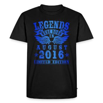 Les légendes sont nées en août 2016 Anniversaire - T-shirt Premium bio Homme - noir - Devant - Nico (187cm)